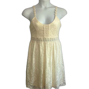 Altar’d State Cream Lace Floral Sleeveless Dress NWOT Size Large SKU0308